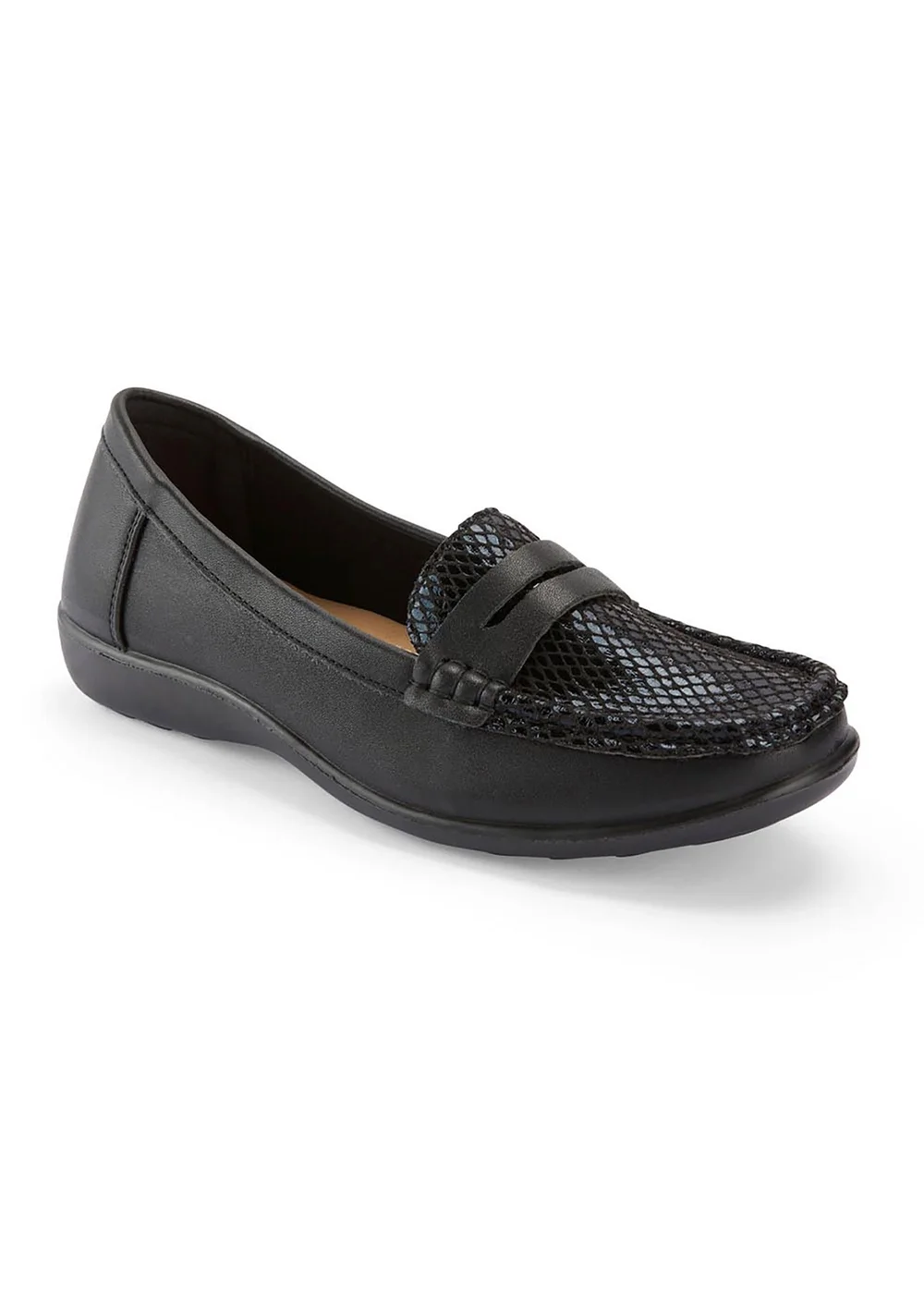 Cotton Traders Black Core Comfort Flexisole Loafers - 6 Image 1