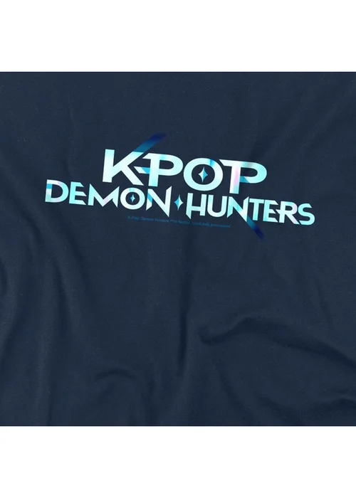 K-Pop Demon Hunters Kids Navy Logo T-Shirt (3-13yrs) - 12-13 yrs Image 3