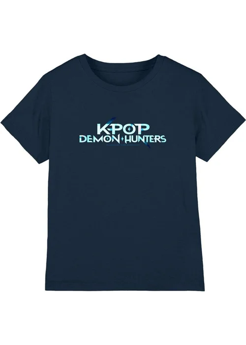 K-Pop Demon Hunters Kids Navy Logo T-Shirt (3-13yrs) - 12-13 yrs Image 1