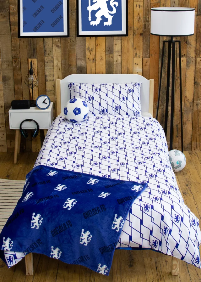 Chelsea FC Blue Geometric Panel Duvet Cover