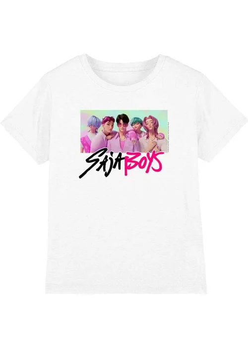 K-Pop Demon Hunters Kids White Saja Boys Photo Frame T-Shirt (3-13yrs) - 7-8 Yrs Image 1