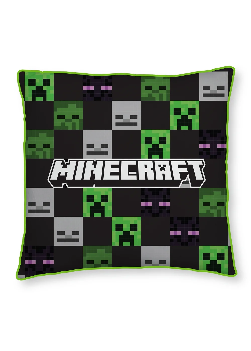 Minecraft Cubed Green Square Cushion - One Size Image 3