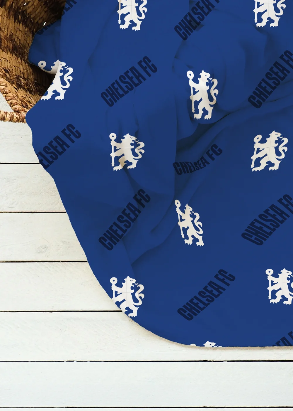 Chelsea FC Blue Geometric Fleece Blanket - 100 x 150 Image 2
