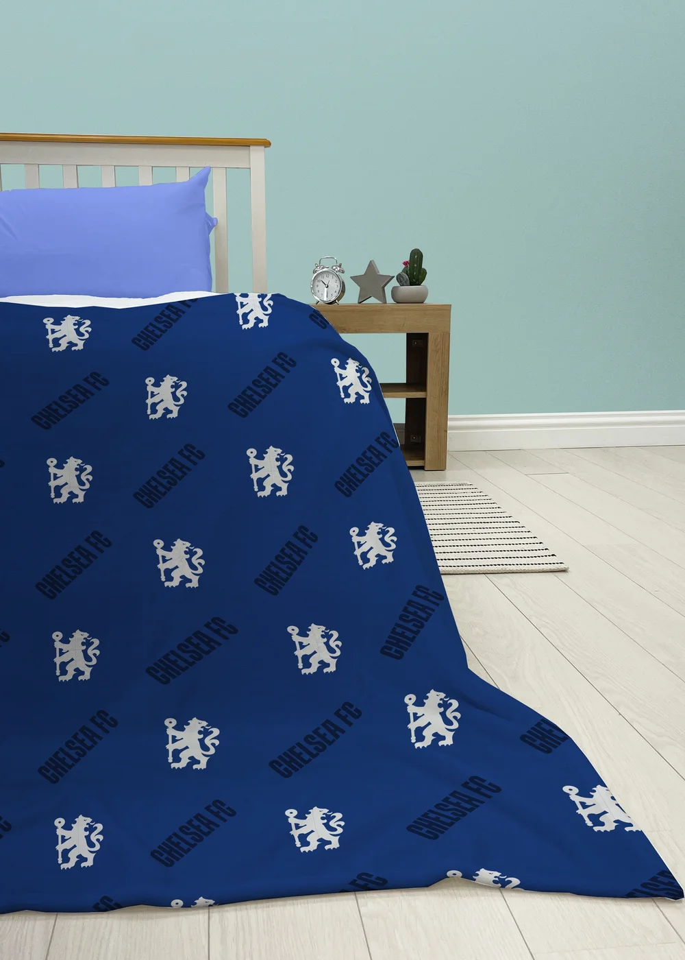 Chelsea FC Blue Geometric Fleece Blanket - 100 x 150 Image 1