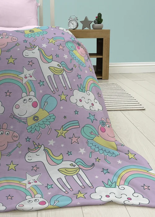 Peppa Pig Purple Bedtime Fleece Blanket - 100 x 150 Image 1