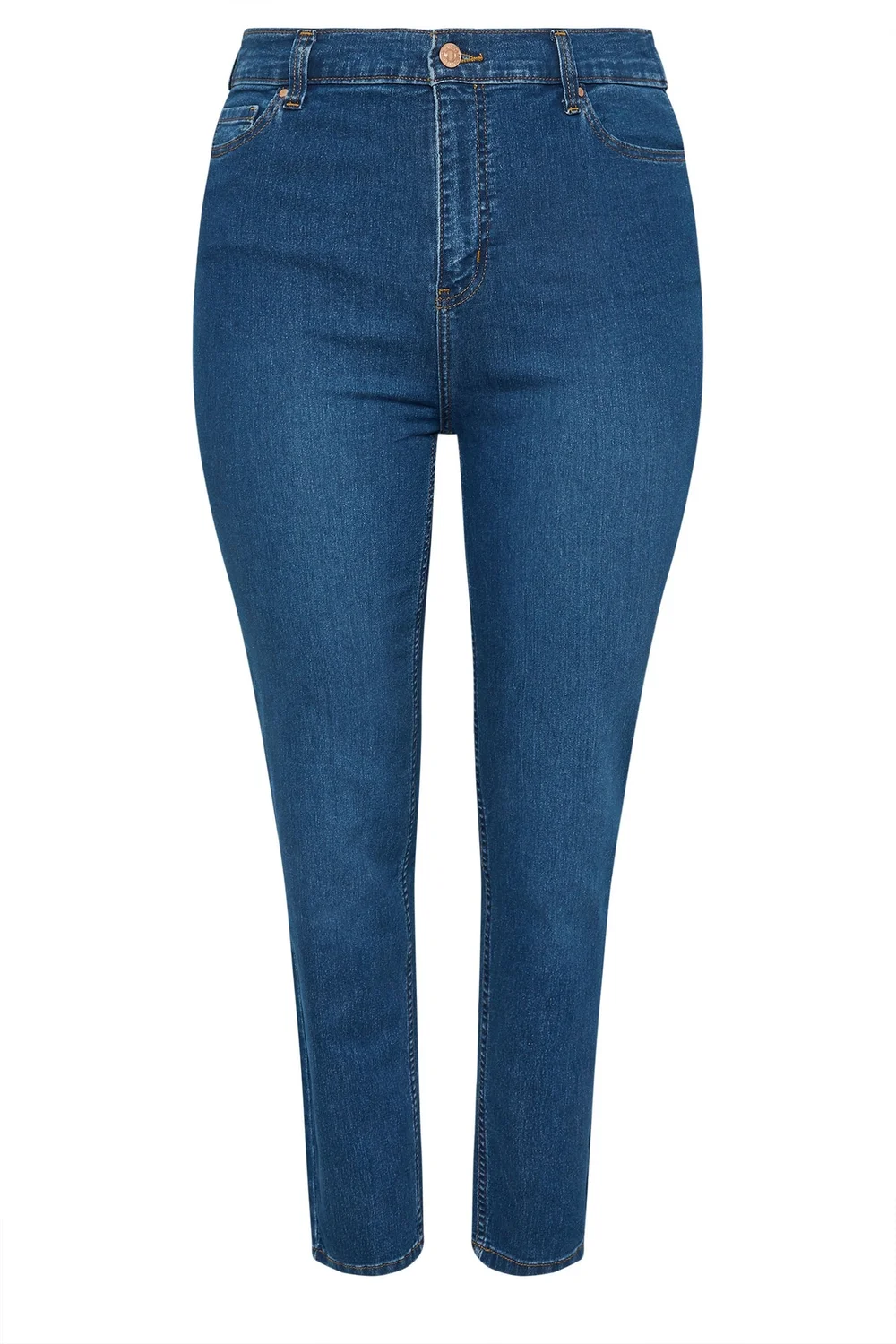 Yours Curve Mid Blue Straight Leg Ruby Jeans - 24/L32 Image 5