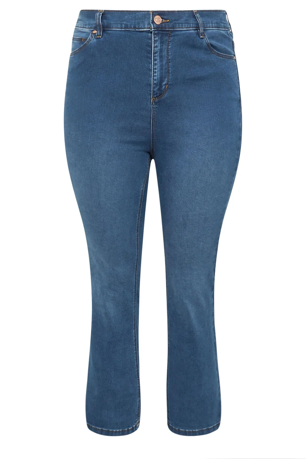 Yours Curve Mid Blue Bootcut Stretch Isla Jeans - 24/L30 Image 5
