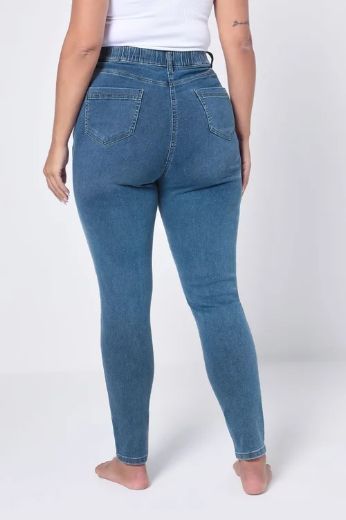 Yours Curve Mid Blue Skinny Stretch Ava Jeans - 22/L32 Image 3