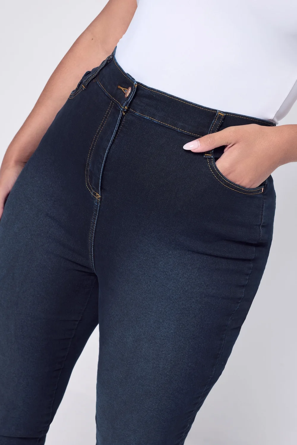 Yours Curve Dark Indigo Blue Skinny Stretch Ava Jeans - 14/L28 Image 3