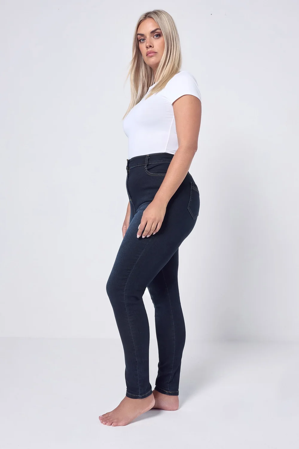 Yours Curve Dark Indigo Blue Skinny Stretch Ava Jeans - 14/L28 Image 2