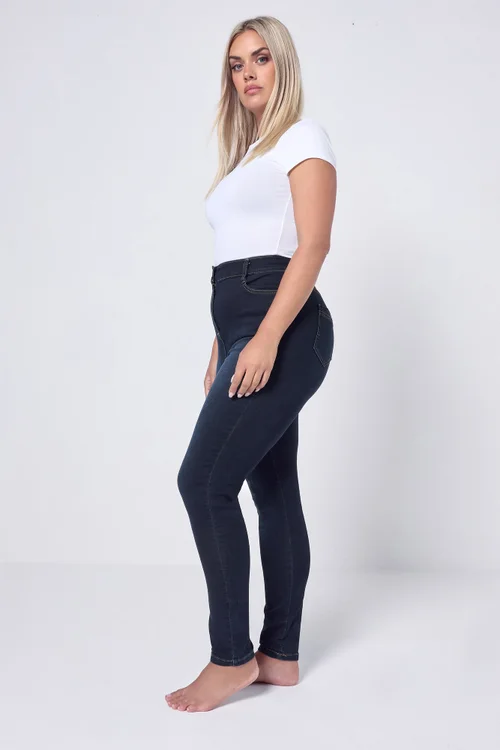 Yours Curve Dark Indigo Blue Skinny Stretch Ava Jeans - 14/L28 Image 2