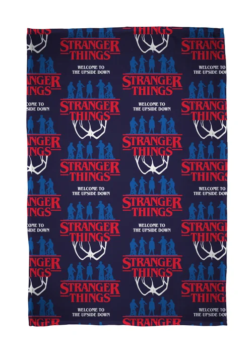 Stranger Things Flames Blue Fleece Blanket - 100 x 150 Image 5