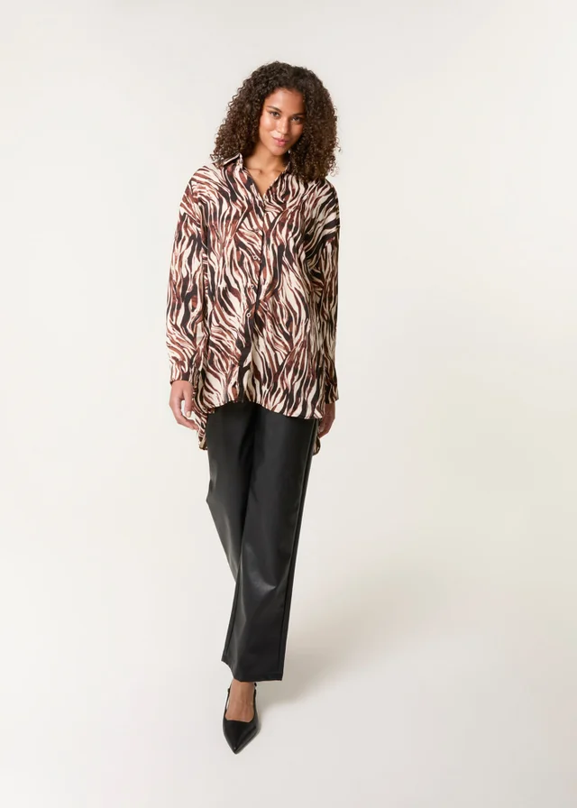 Blue Vanilla Brown Zebra Print Shirt