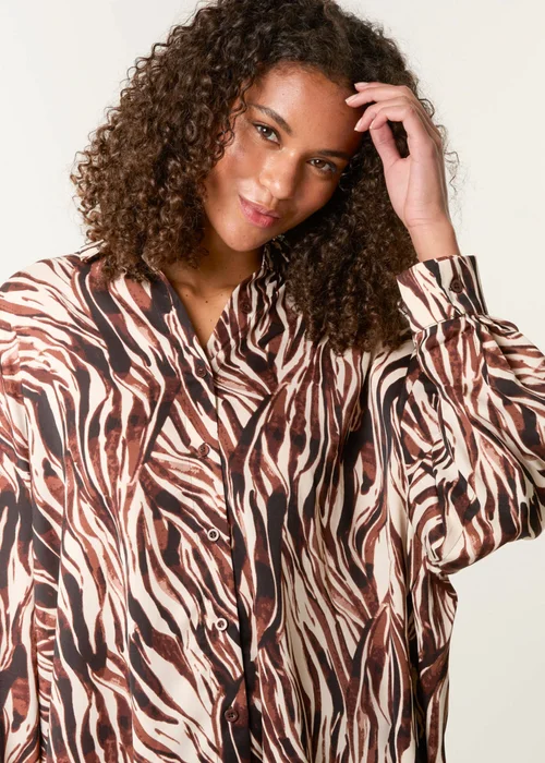Blue Vanilla Brown Zebra Print Shirt - One Size Image 3