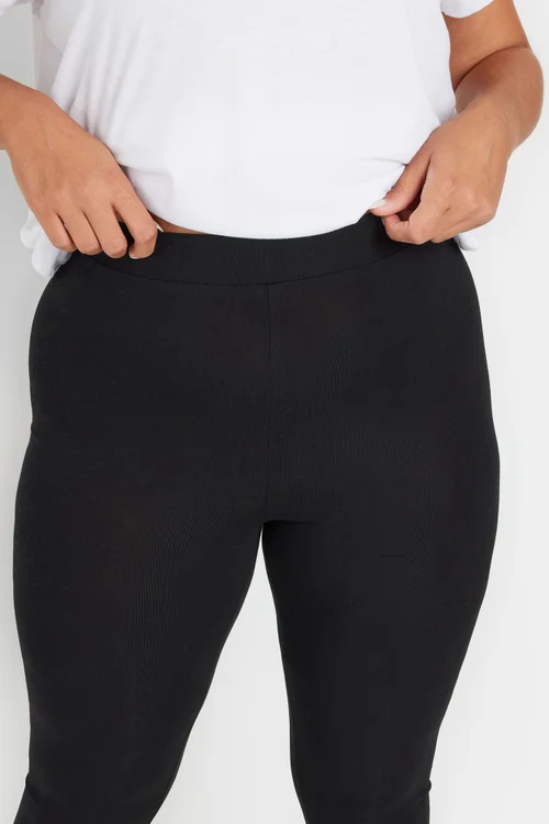 Yours 2 Pack Curve Black Soft Touch Viscose Stretch Leggings - 32/L28 Image 5