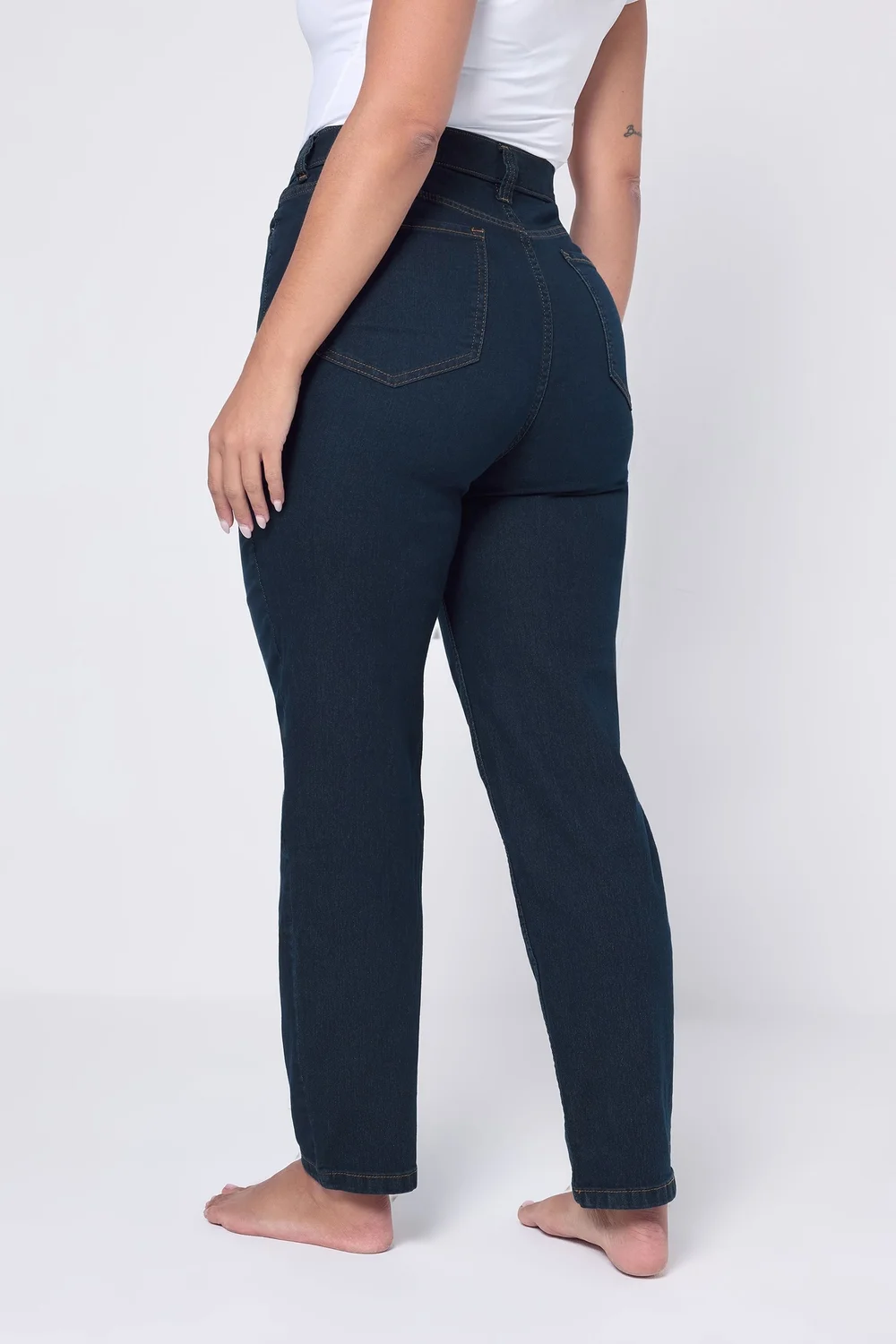 Yours Curve Dark Indigo Blue Straight Leg Ruby Jeans - 14/L28 Image 3