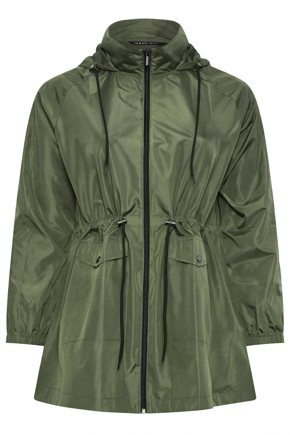 Yours Curve Khaki Green Drawstring Lightweight Parka Jacket - 18 Image 5