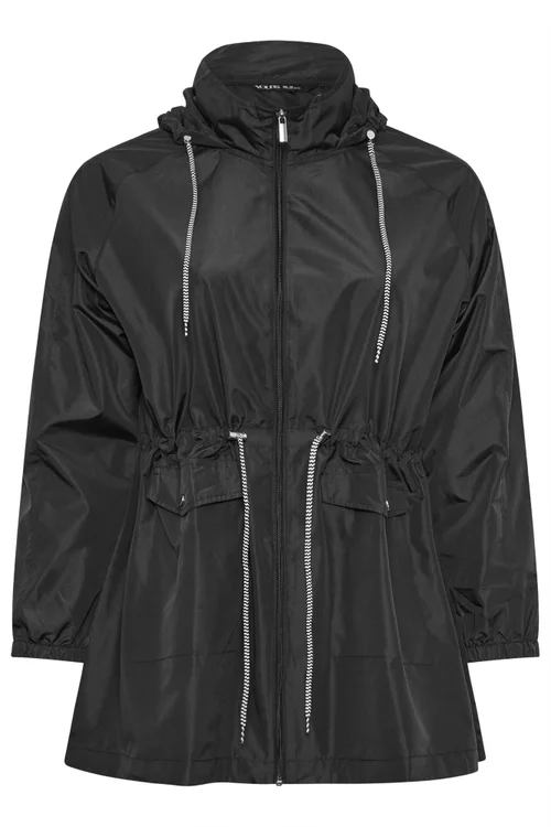 Yours Curve Black Drawstring Lightweight Parka Jacket - 20 Image 5
