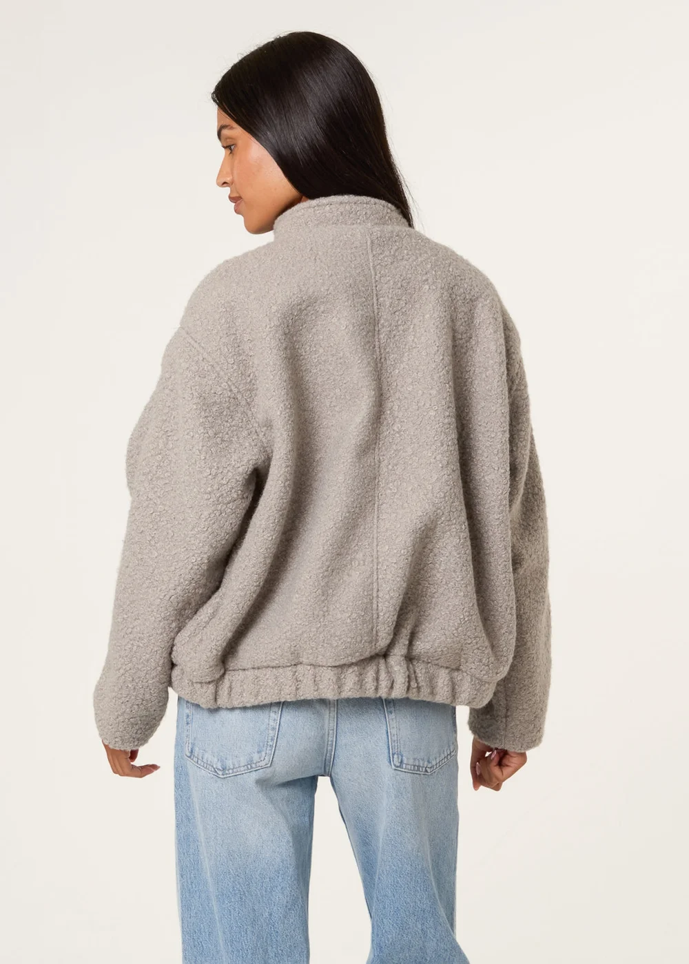 Blue Vanilla Grey Faux Shearling Jacket - M Image 4