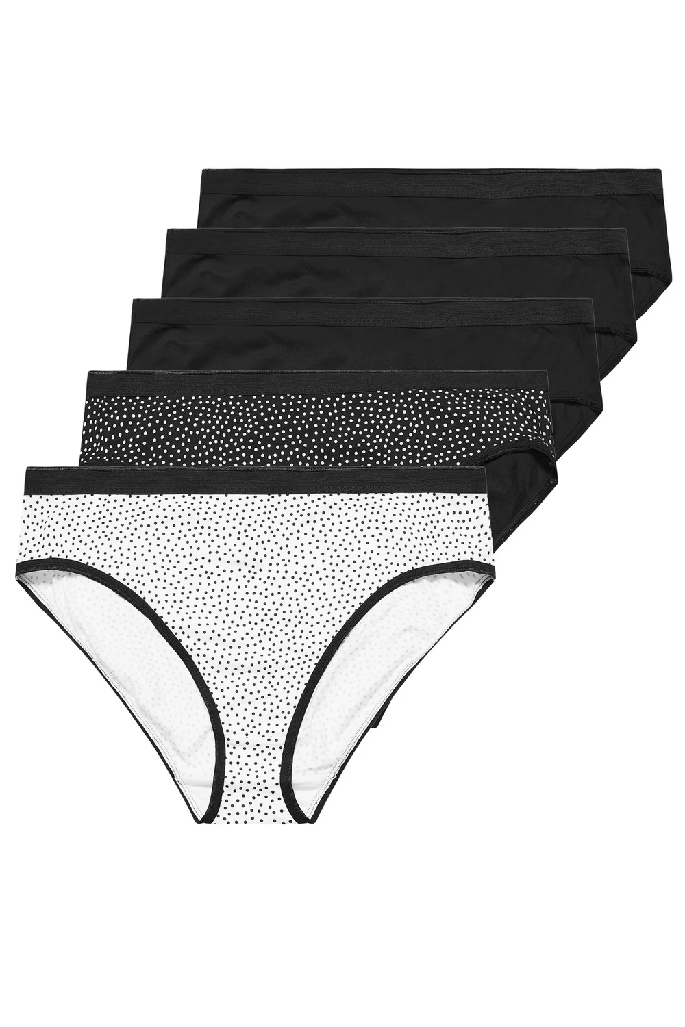 Yours 5 Pack Curve Black High Leg Knickers - 22-24 Image 5