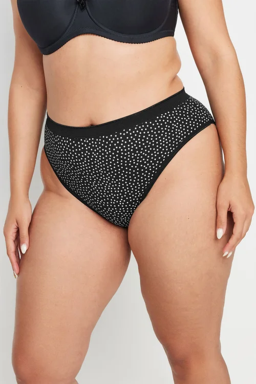 Yours 5 Pack Curve Black High Leg Knickers - 22-24 Image 2
