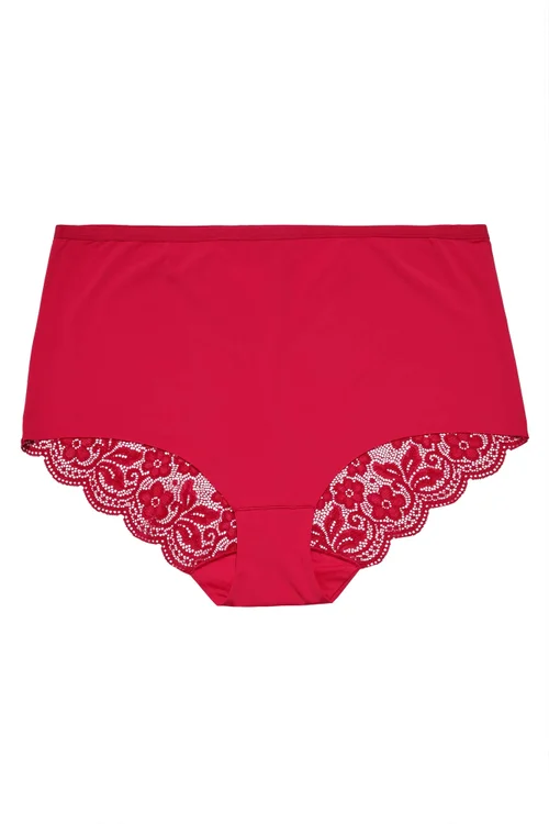 Yours 3 Pack Curve Red & Black Lace Back High Waisted Knickers - 26-28 Image 5