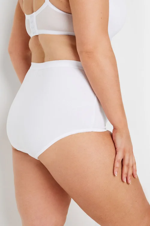 Yours Curve 5 Pack White Stretch Full Briefs - 14-16 Image 3