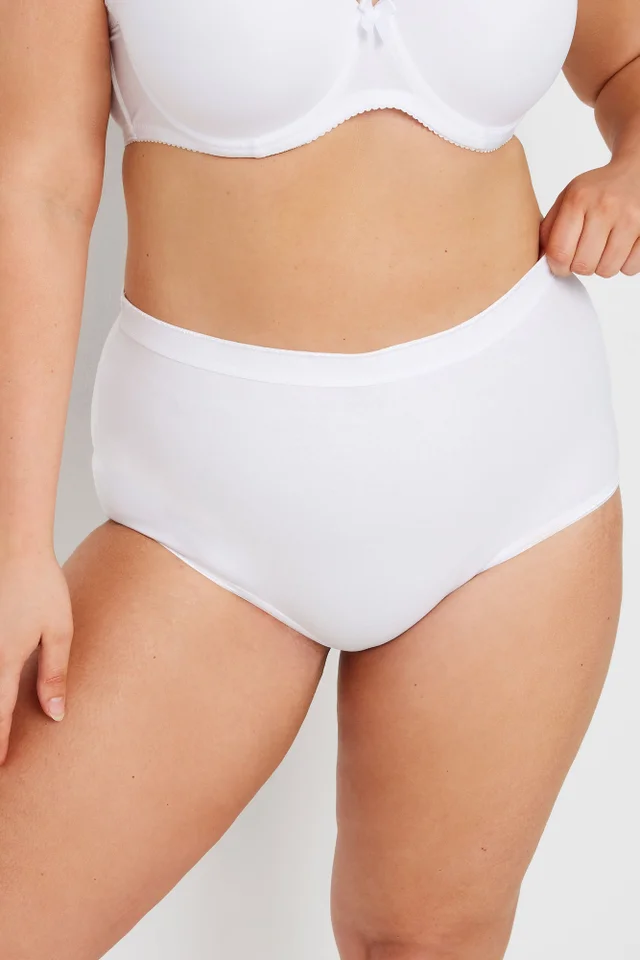 Yours Curve 5 Pack White Stretch Full Briefs