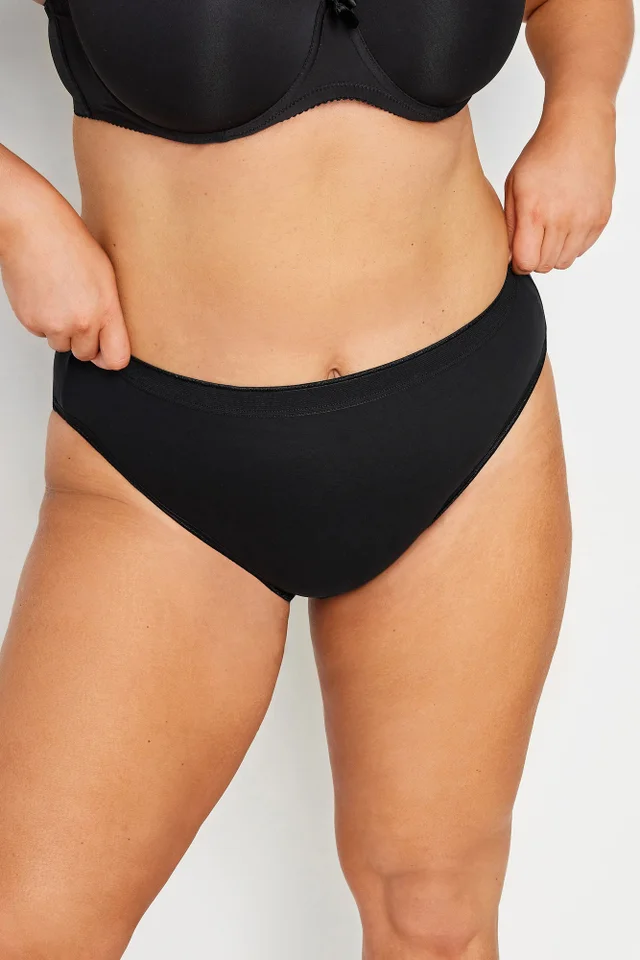 Yours 5 Pack Curve Black High Leg Briefs