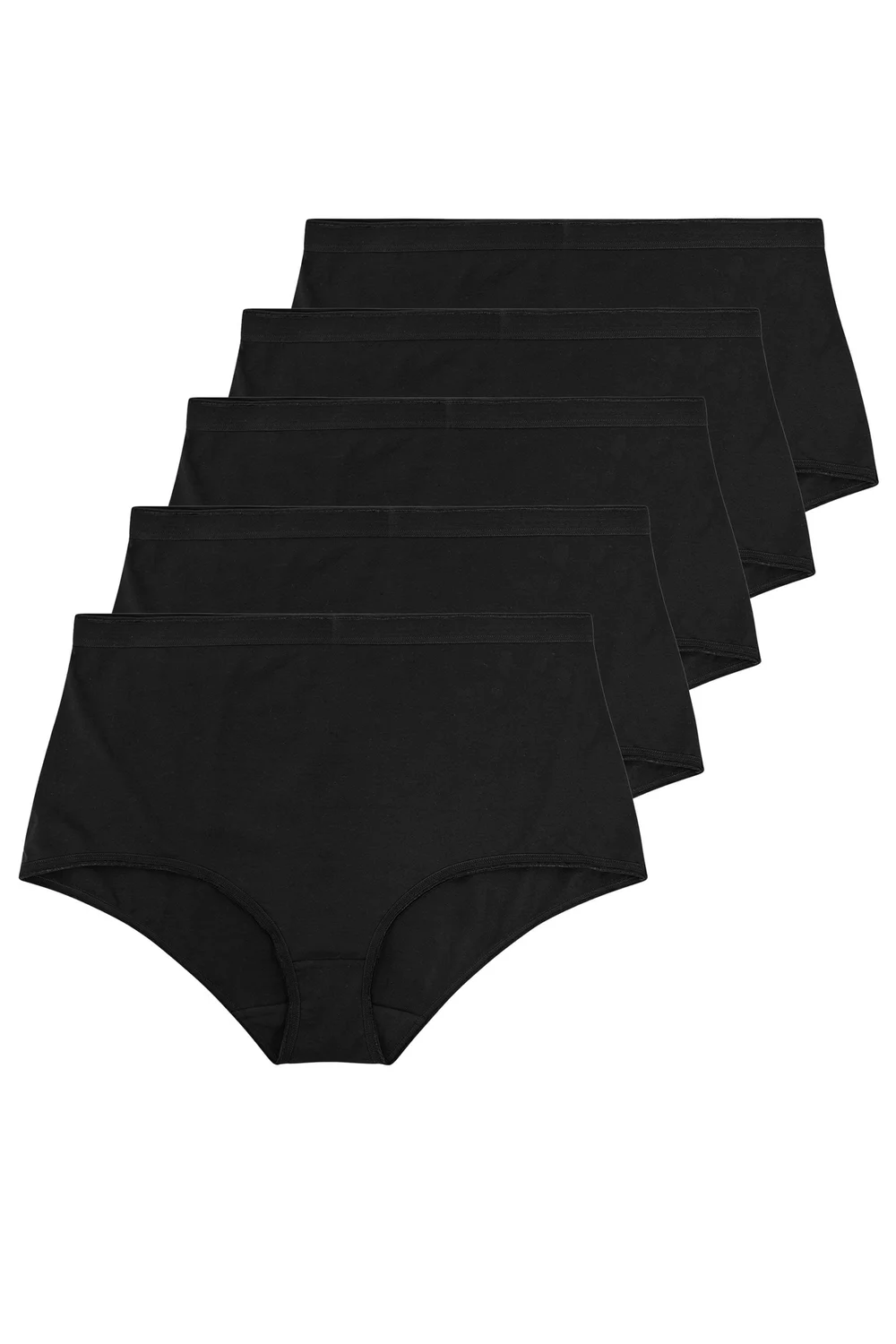 Yours Curve 5 Pack Black Stretch Full Briefs - 22-24 Image 4