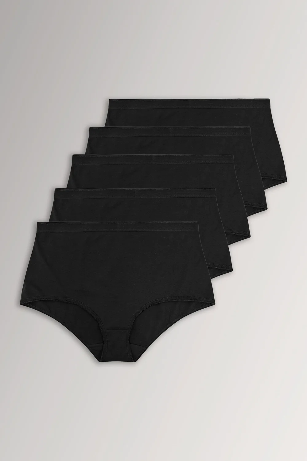 Yours Curve 5 Pack Black Stretch Full Briefs - 22-24 Image 1