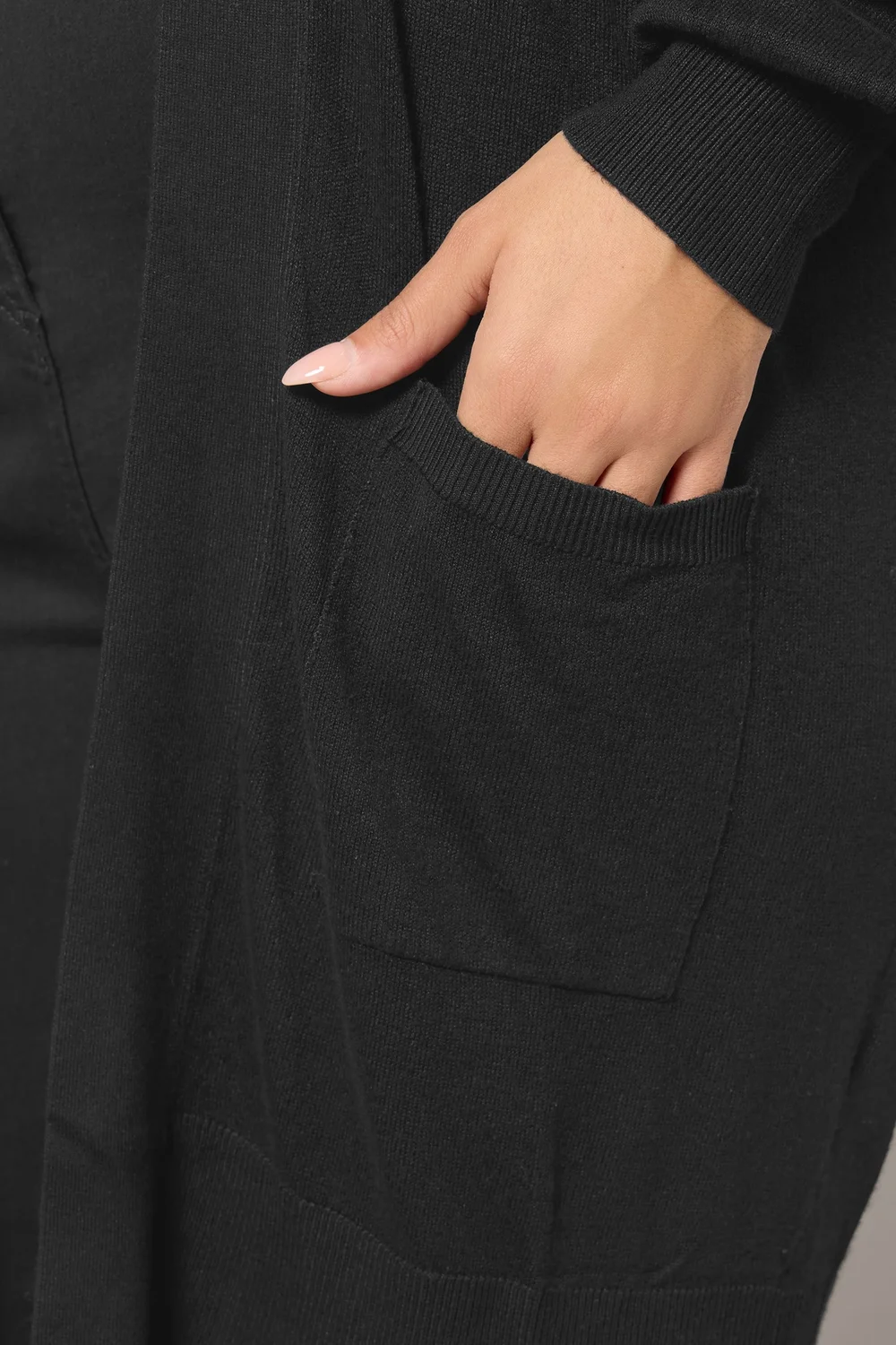 Yours Curve Black Balloon Sleeve Fine Knit Cardigan - 34-36 Image 4