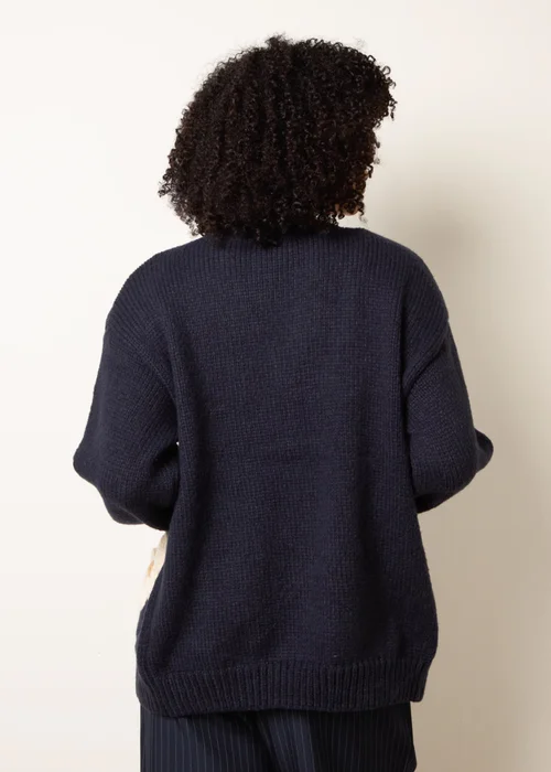 Blue Vanilla Navy Daisy Large Flower Cardigan - S/M Image 4