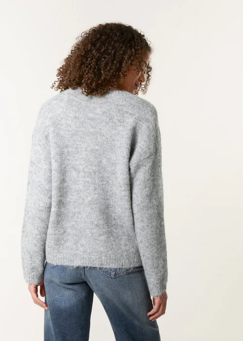 Blue Vanilla Grey Jumper With Embroidered Flowers - M/L Image 4
