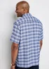 Cotton Traders Smoke Blue Guinness TM 1/2 Short Sleeve Soft Touch Check Shirt - Large Image 3