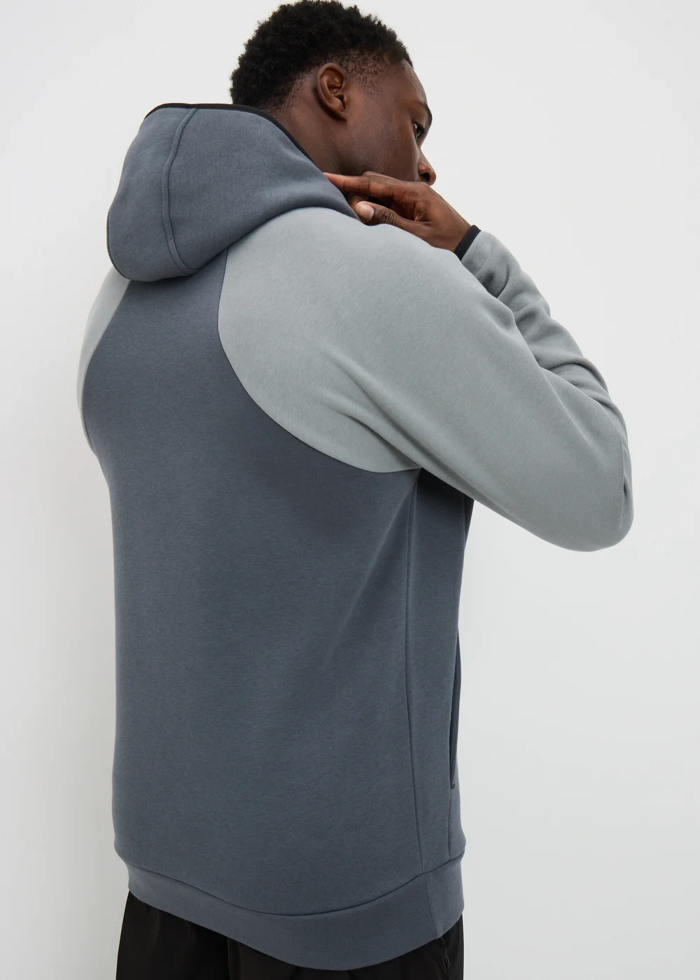 Souluxe Charcoal Panel Zip Up Hoodie - XS Image 3