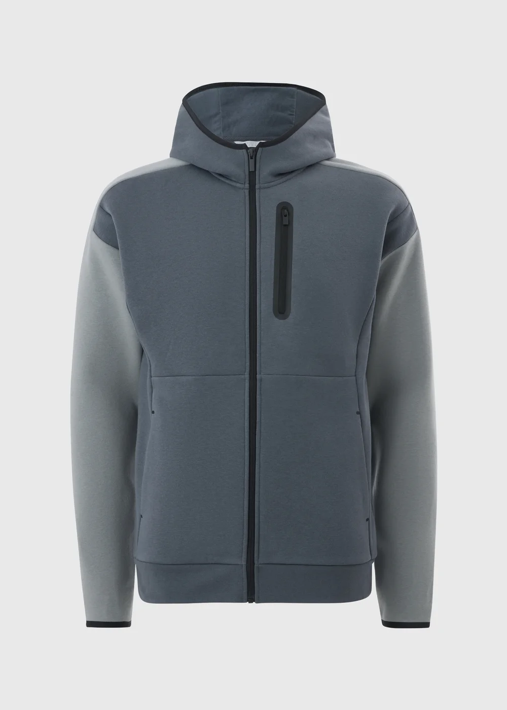Souluxe Charcoal Panel Zip Up Hoodie - XS Image 4