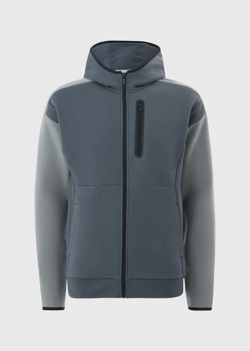 Souluxe Charcoal Panel Zip Up Hoodie - XS Image 4