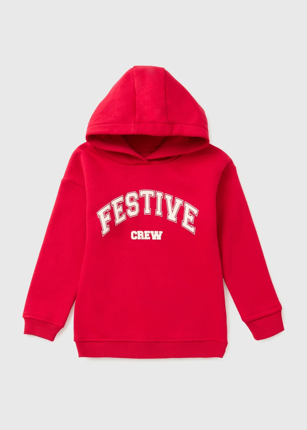 Girls Red Festive Crew Hoodie (1-13yrs) - 1-1.5 Yrs Image 1