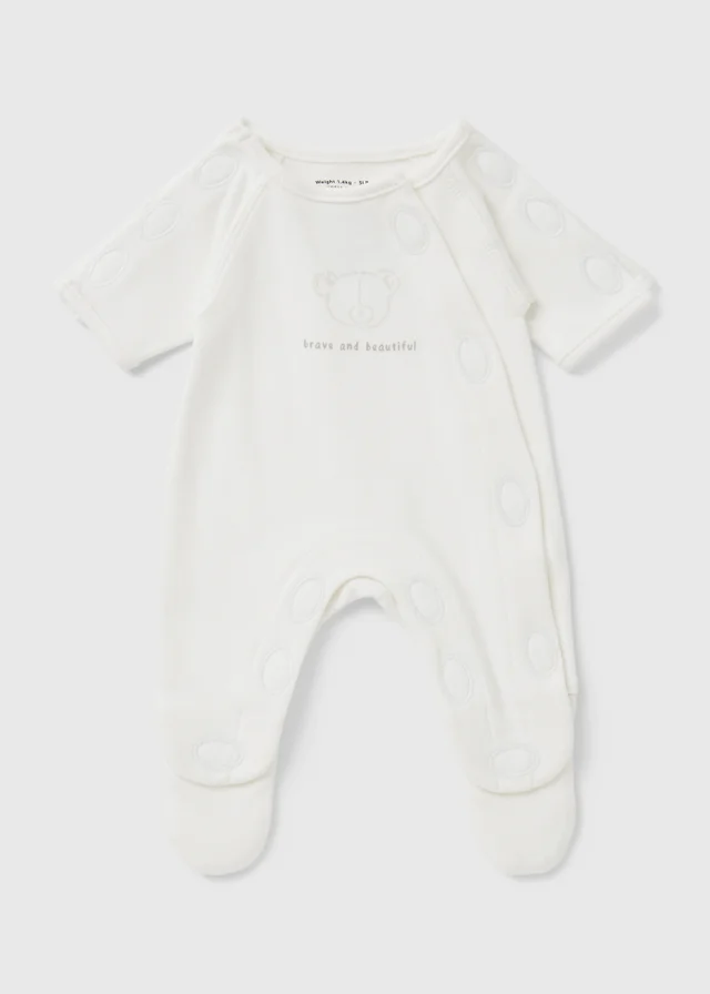 Prem Baby White Bear Sleepsuit (3-4lb)
