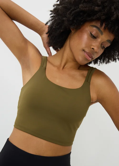 Khaki Double Strap Cami Top - S Image 1