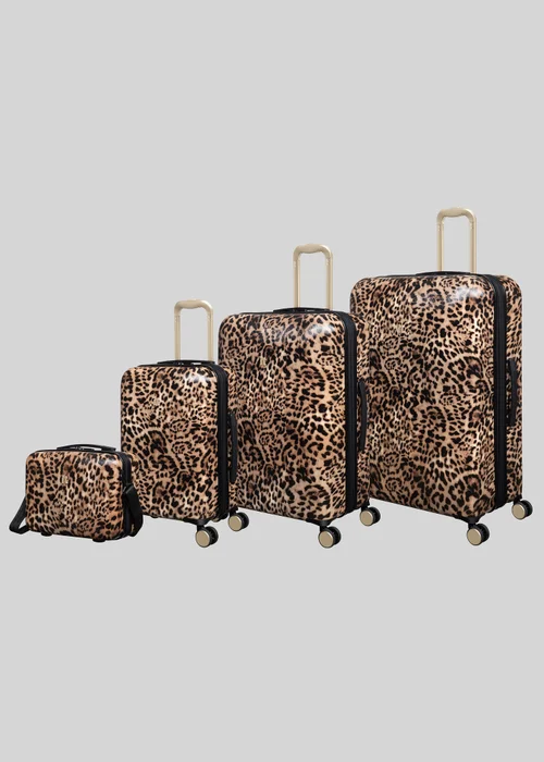 IT Luggage Brown Leopard Printed Hardshell Suitcase - VANITY Image 1