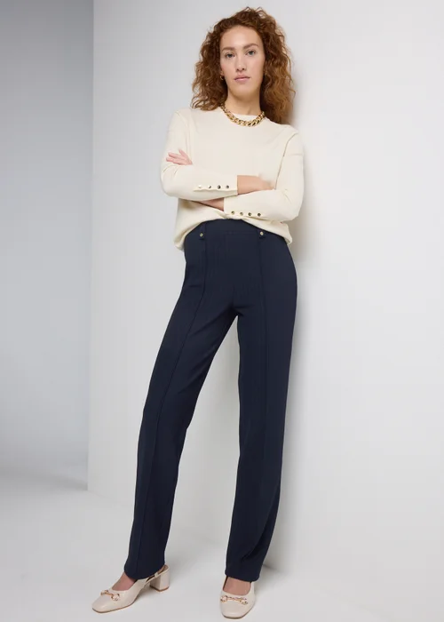 Ribbed Straight Leg Trousers - 14/L29 Image 3