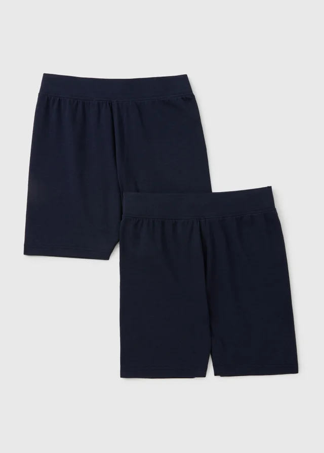 2 Pack Boys Navy Cycling Shorts (4-12yrs)