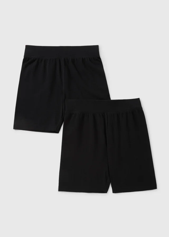 Kids 2 Pack Black Cycling Shorts (3-13yrs)