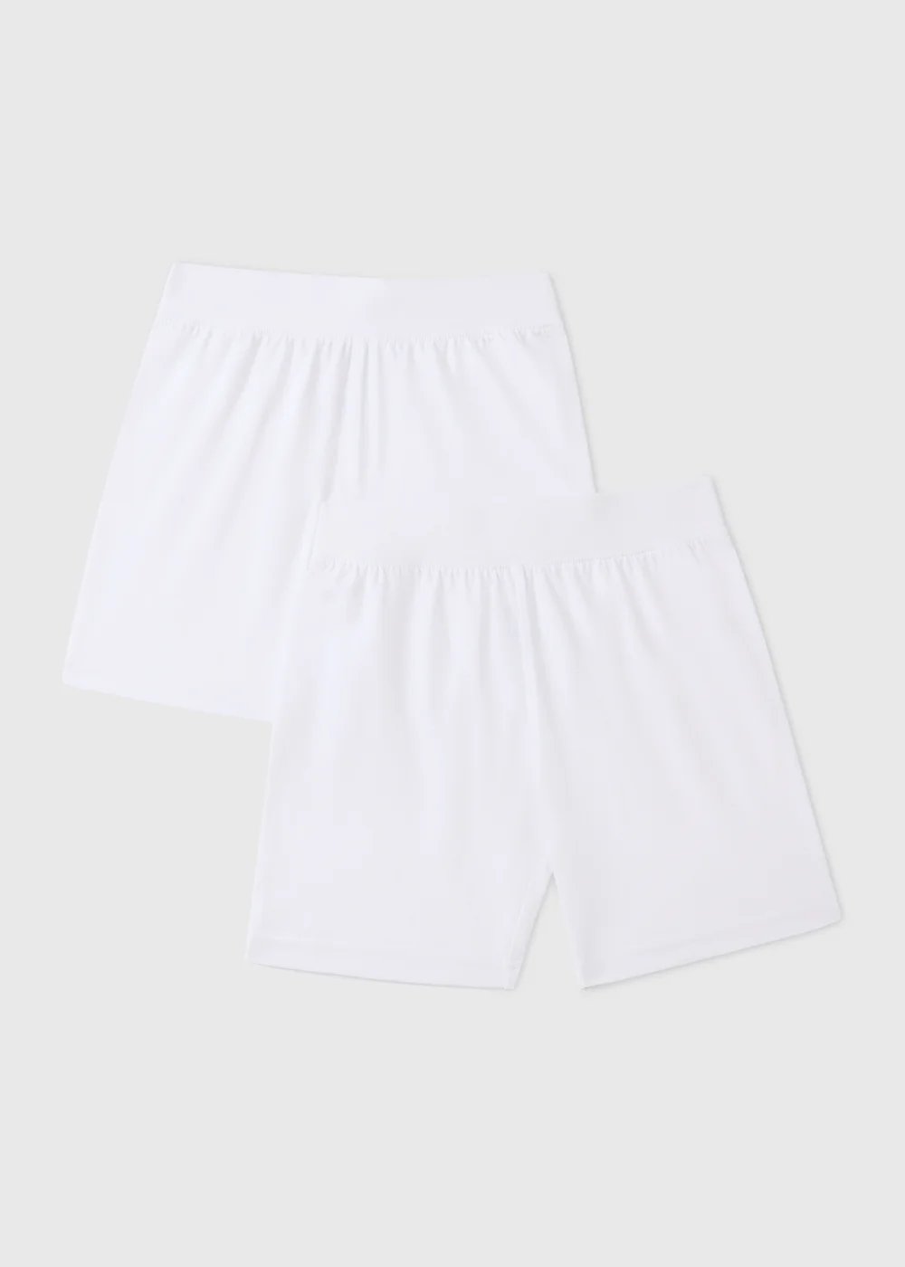 2 Pack Boys White Cycling Shorts (4-13yrs) - Age 4 Years Image 1