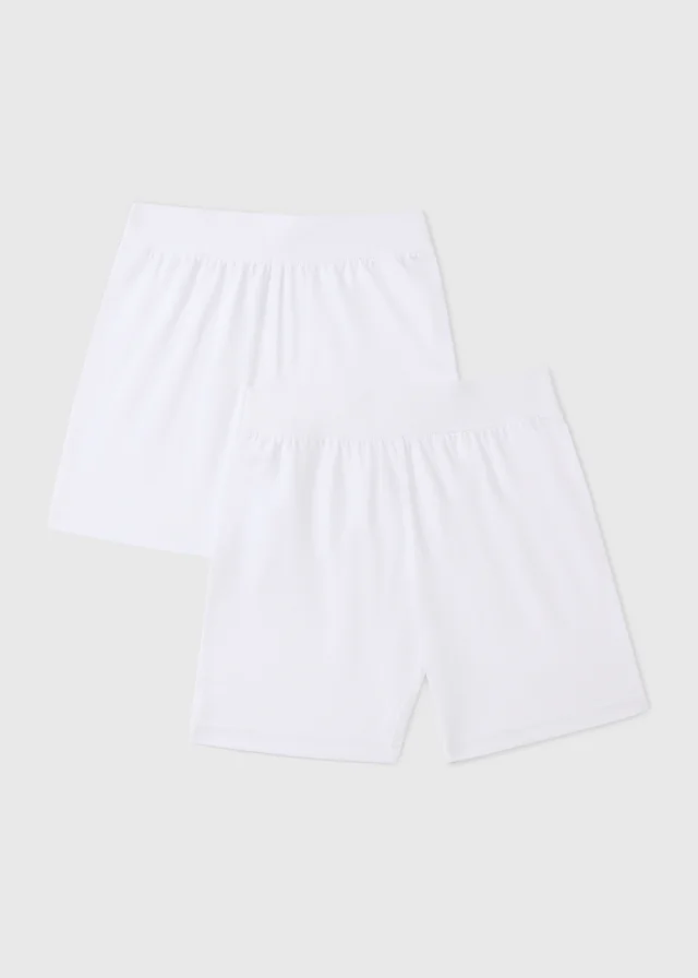 2 Pack Boys White Cycling Shorts (4-13yrs)
