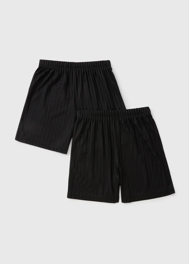 2 Pack Kids Black Football Shorts (3-13yrs)