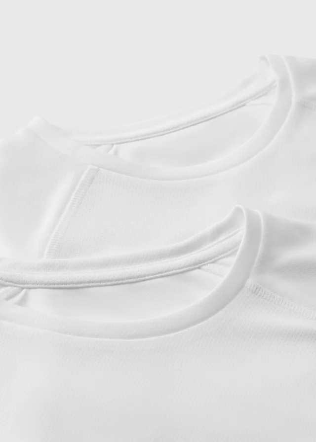 2 Pack Kids White Sports T-Shirts (3-12yrs)