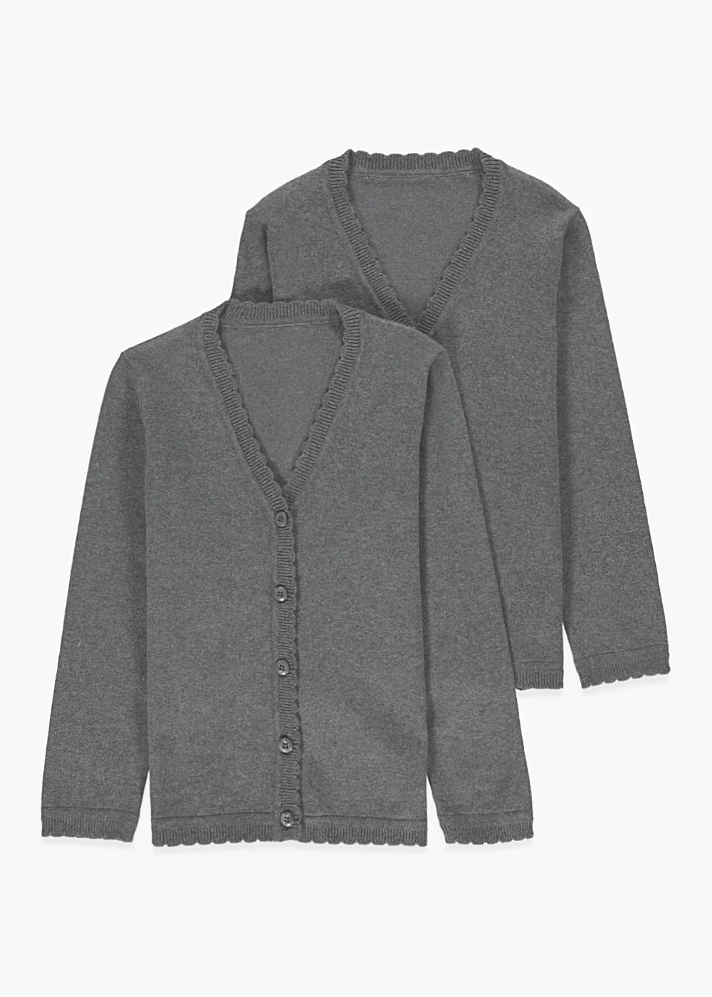 2 Pack Girls Grey School Cardigans (4-13yrs) - 3 Yrs Image 1